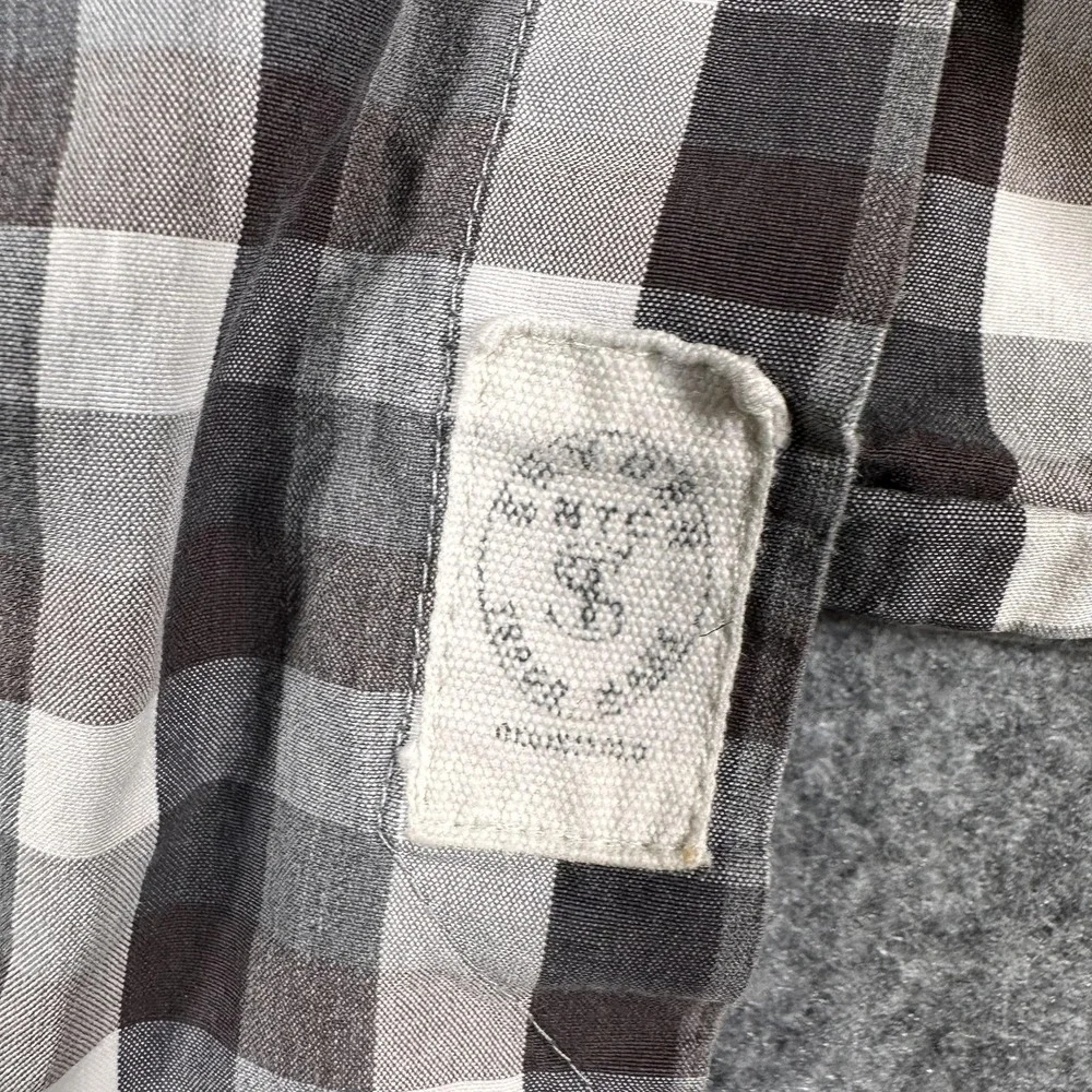 Todd Snyder Shirt Mens Medium Gray Brown Check Plaid Button Down Long Sleeve